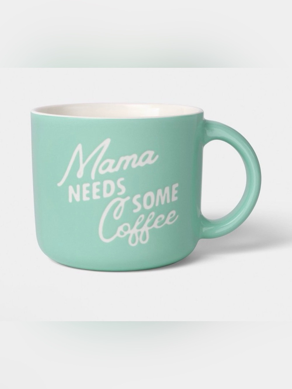 Room Essentials Mint Green Ceramic Mug with White Script